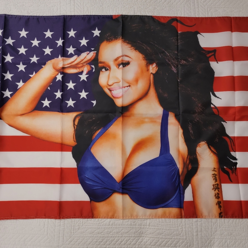 Nicki Minaj Salutes American Flag/Banner (3 ft X 5 ft)
